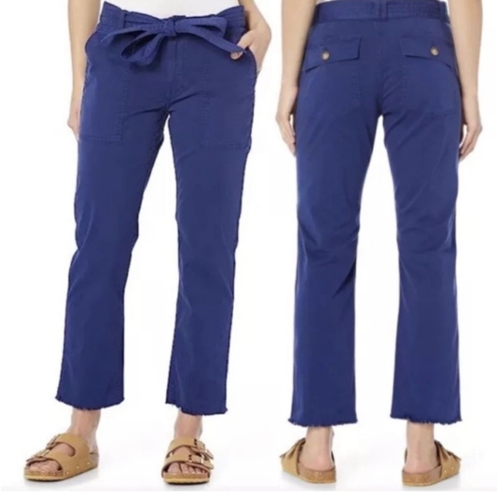 Vineyard Vines Women’s Baltic Blue Utility Pants Chinos Raw Hem Size 12 NWT